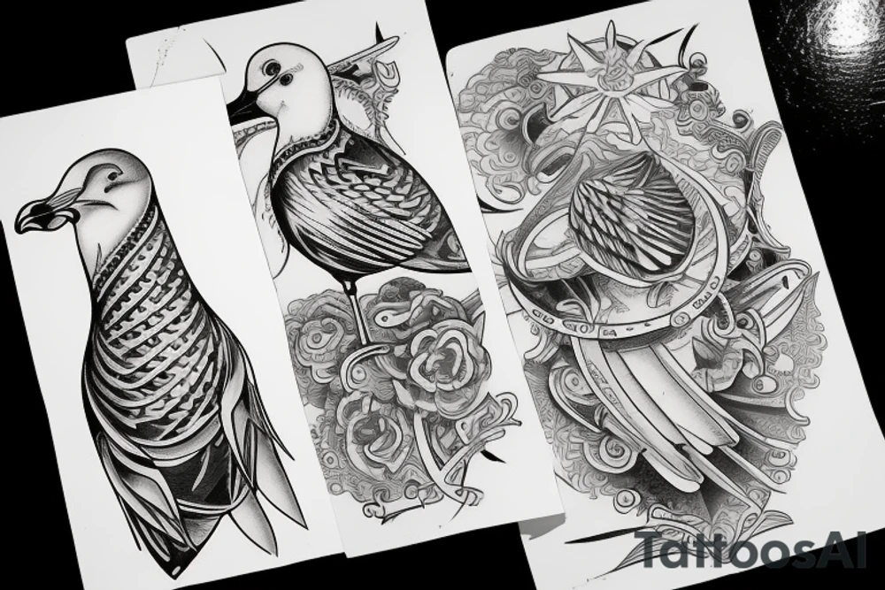 Seagull poker tattoo idea