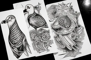 Seagull poker tattoo idea