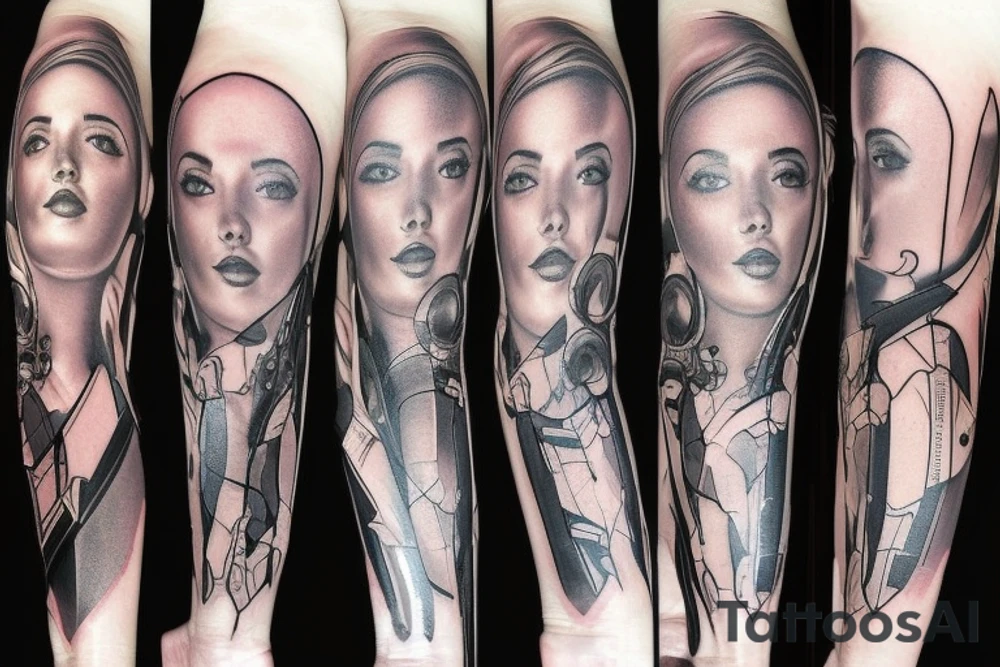 bionic, artificial forearm tattoo idea