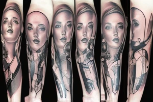 bionic, artificial forearm tattoo idea