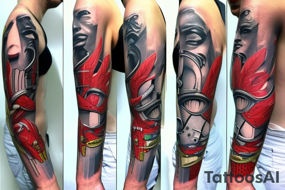 bionic, artificial forearm tattoo idea