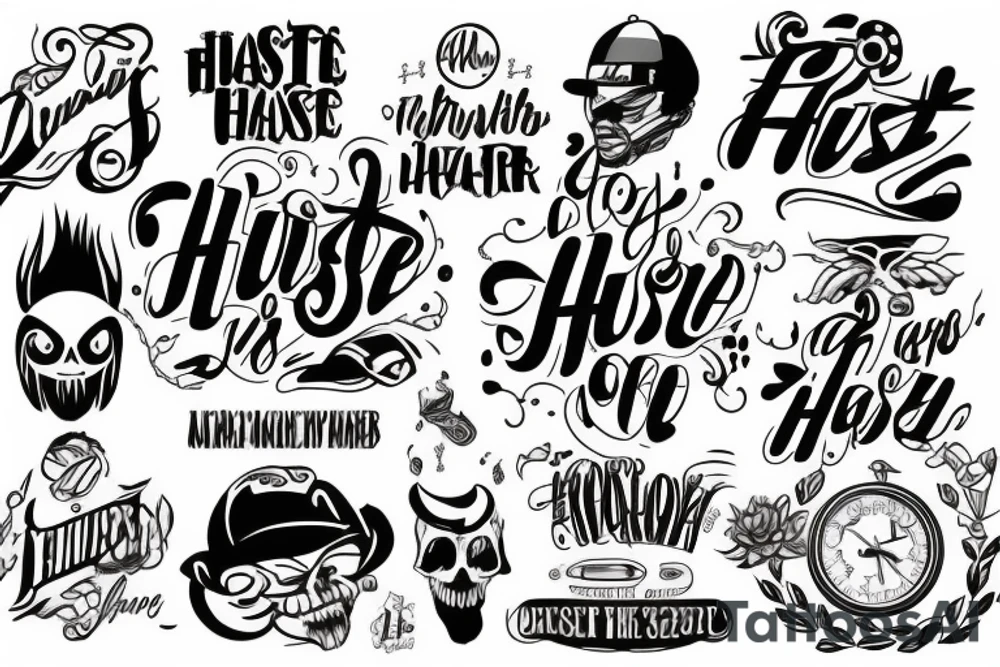 hustle harder tattoo idea