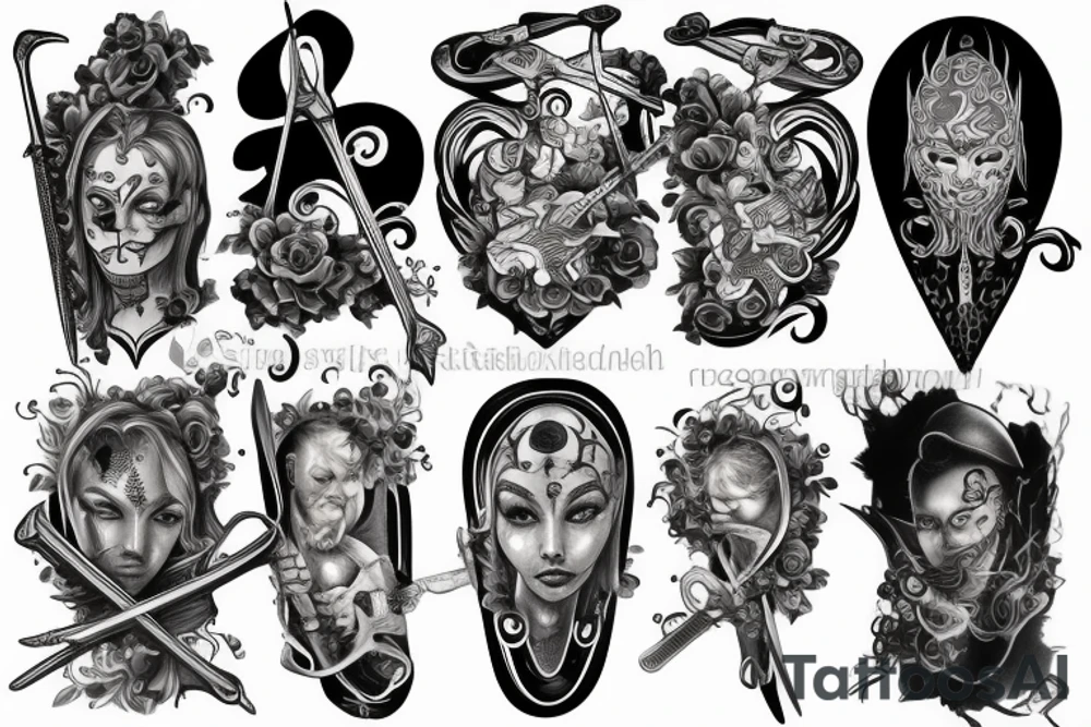 Music and swords tattoo idea