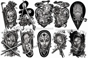 Music and swords tattoo idea