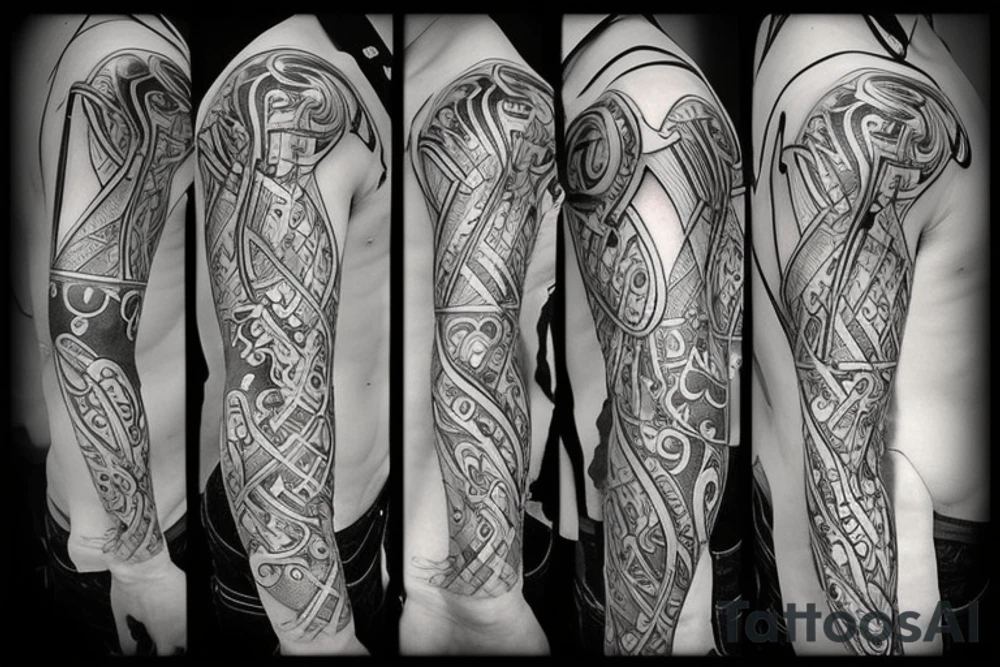 Music and swords tattoo idea