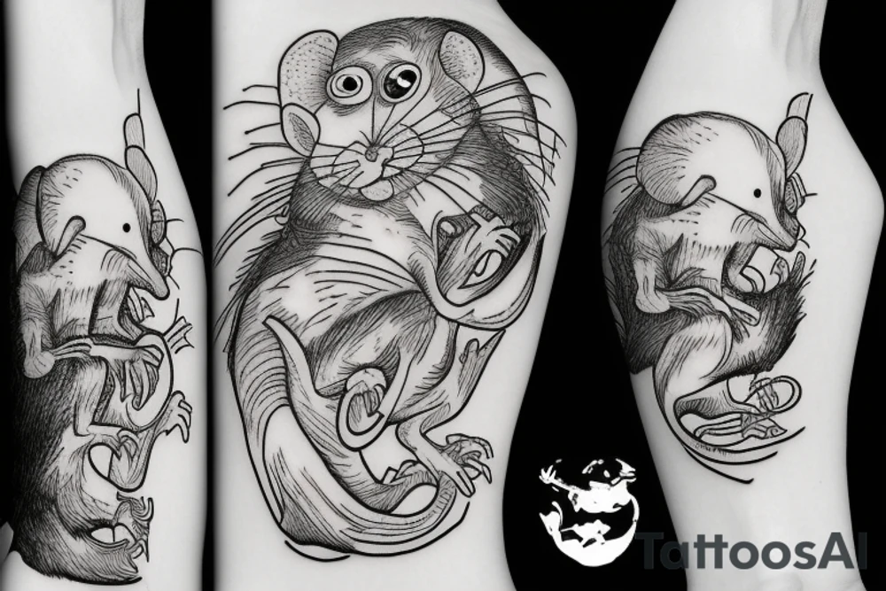 rat ugly funny tattoo idea