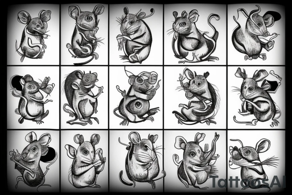rat ugly funny tattoo idea