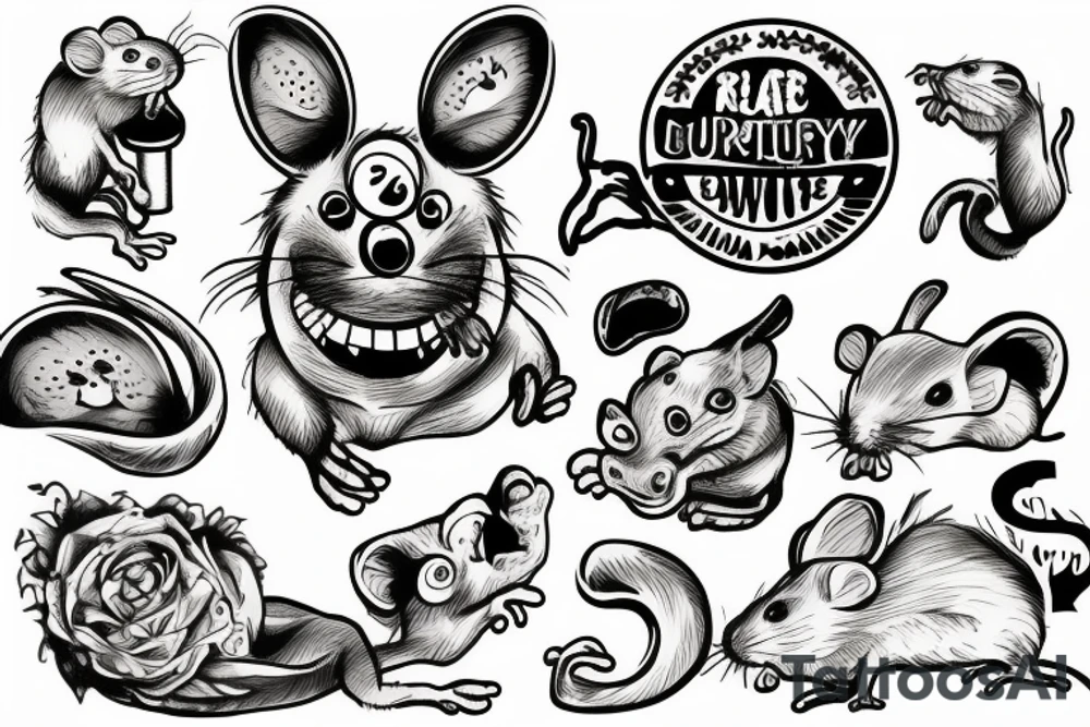 rat ugly funny tattoo idea