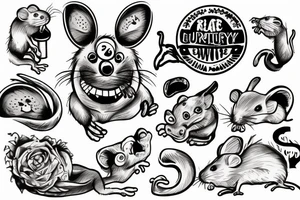 rat ugly funny tattoo idea
