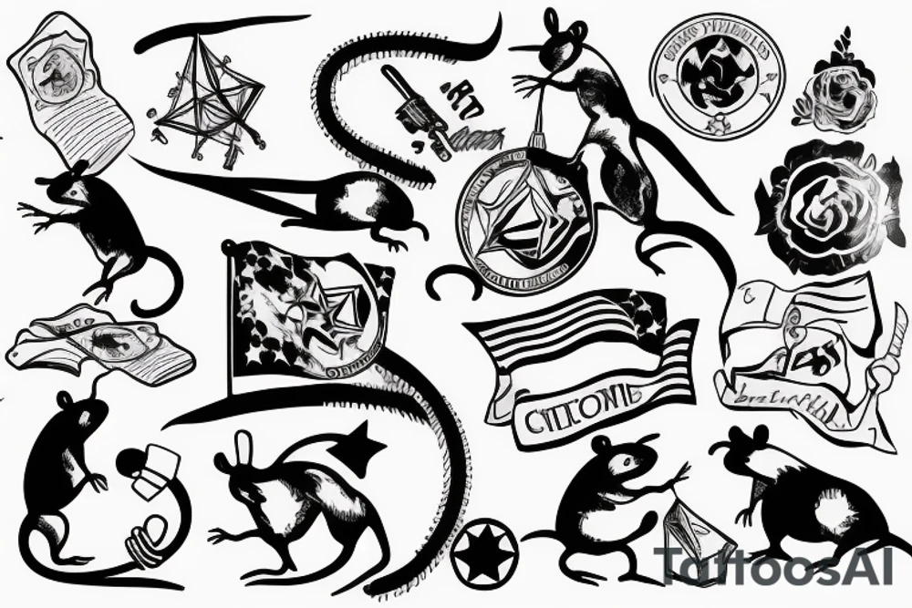 rat communist flag tattoo idea