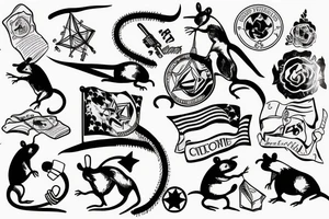 rat communist flag tattoo idea
