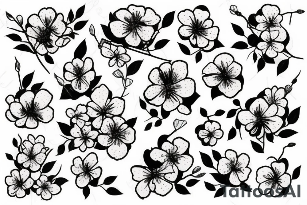 cherry blossom flower tattoo idea