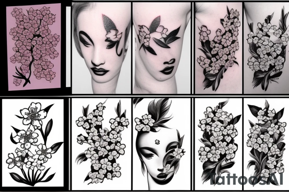 cherry blossom flower tattoo idea