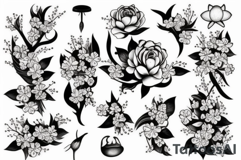cherry blossom flower tattoo idea