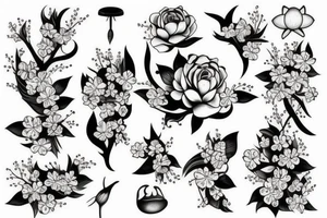 cherry blossom flower tattoo idea