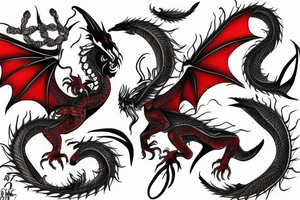 Flying red Dragon, halfmoon tattoo idea