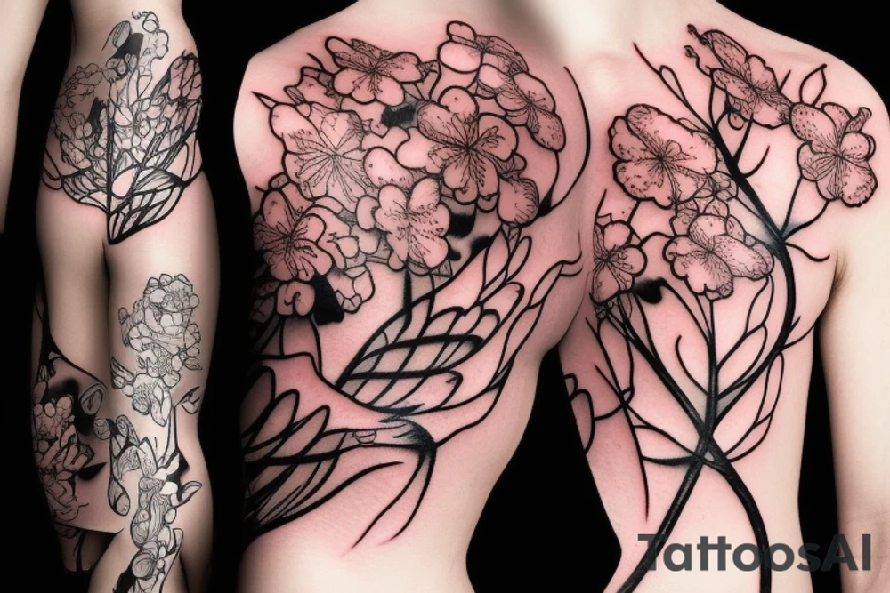 cherry blossom flower tattoo idea
