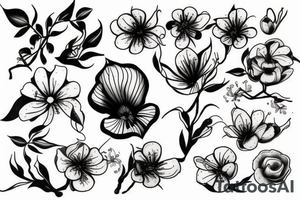 cherry blossom flower tattoo idea