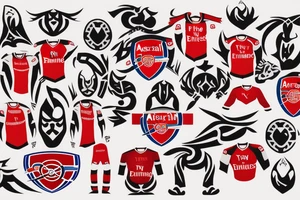 Arsenal Football Club logo with a tribal look tattoo idea