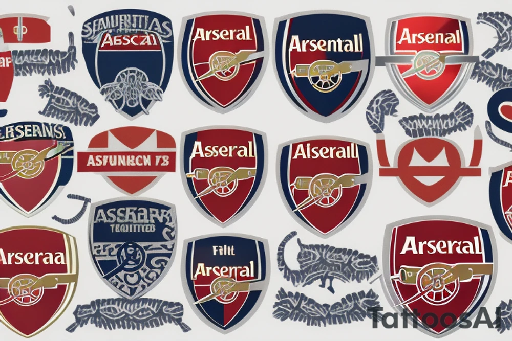 Arsenal Football Club logo with a tribal look tattoo idea