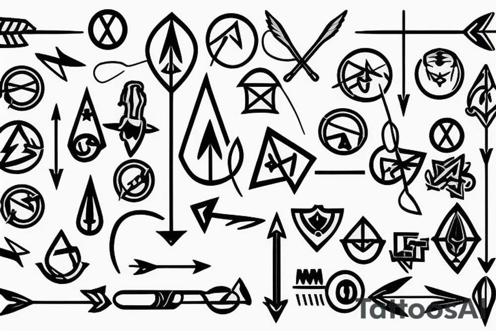 Mixed cancer Aries constellation with an arrow and a Harry Potter wound tattoo idea