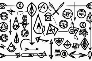 Mixed cancer Aries constellation with an arrow and a Harry Potter wound tattoo idea