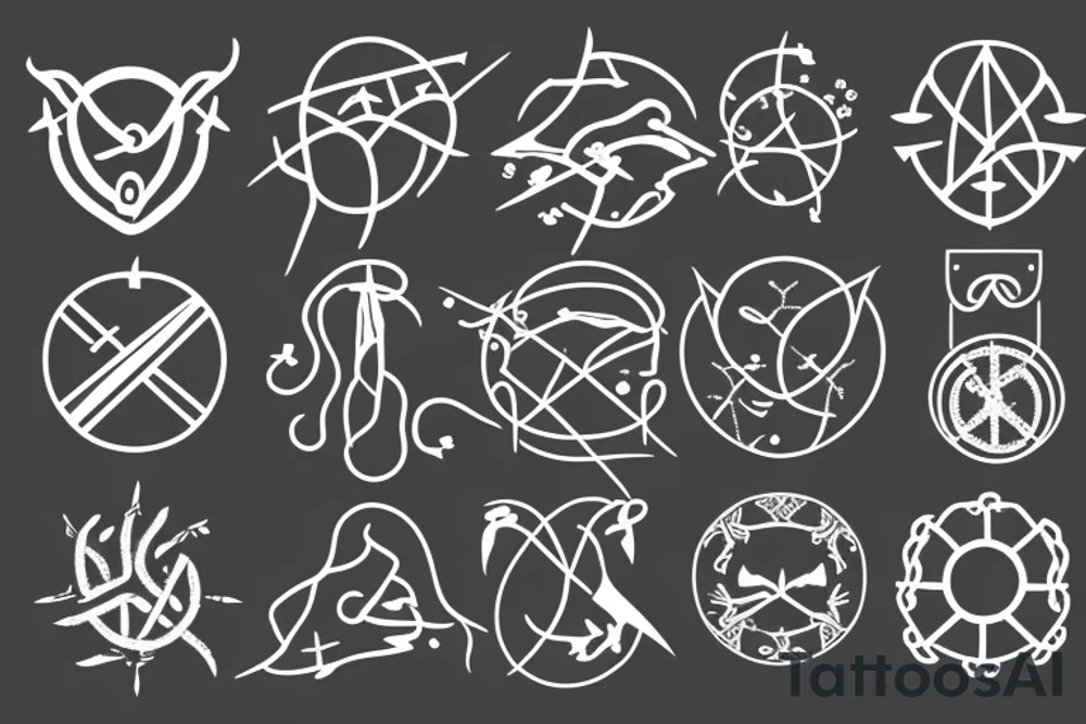 Mixed cancer Aries constellation tattoo idea