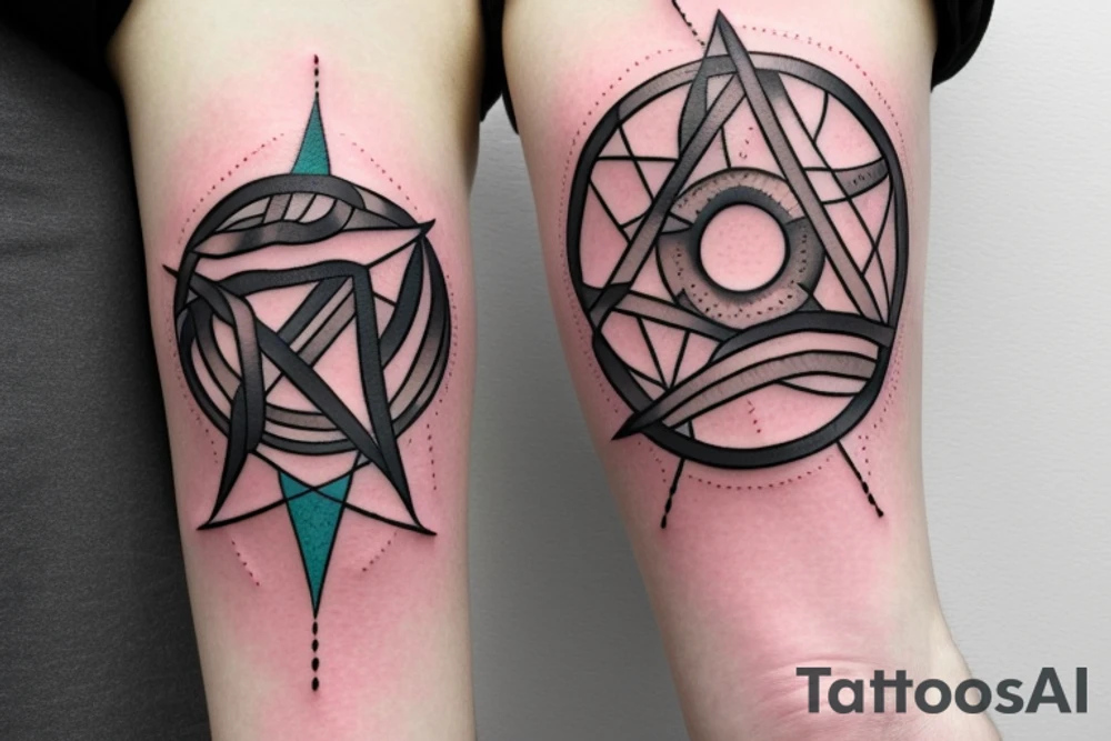 Mixed cancer Aries constellation tattoo idea