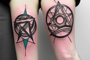 Mixed cancer Aries constellation tattoo idea