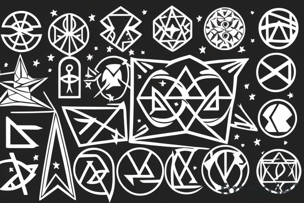 Mixed cancer and Aries constellation tattoo idea