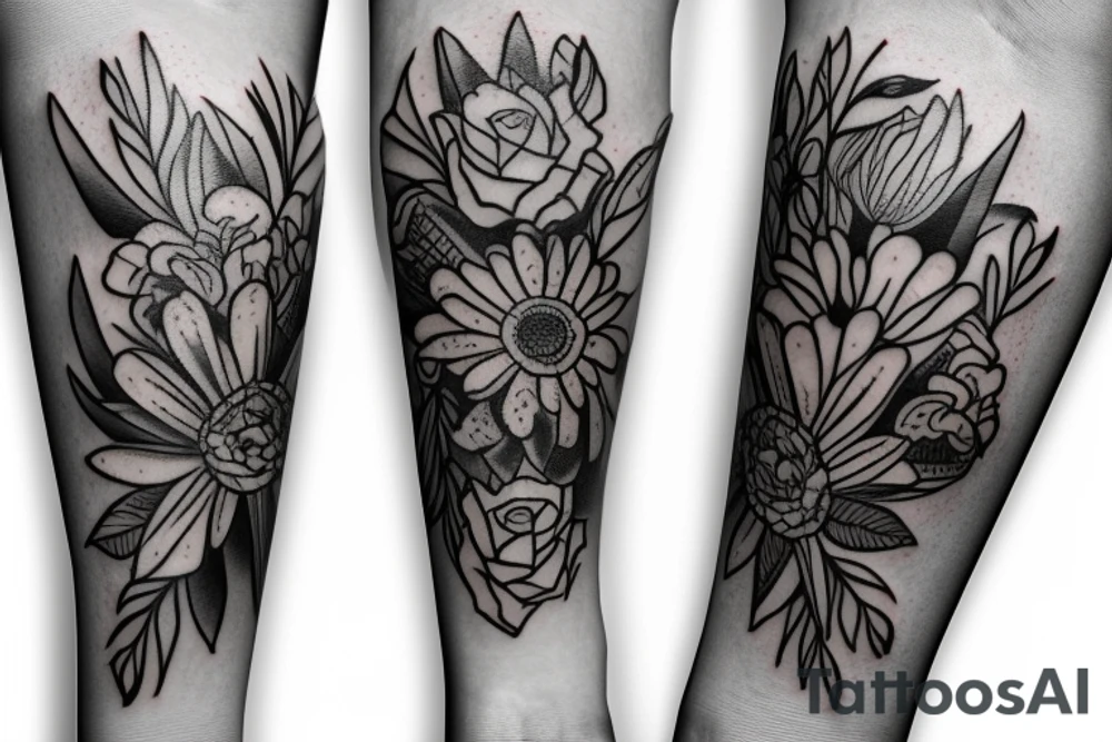 flowers just for top of inner forearm tattoo idea