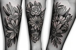 flowers just for top of inner forearm tattoo idea