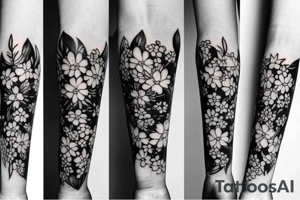 flowers just for top of inner forearm tattoo idea