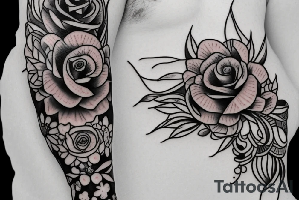 flowers right below inner elbow tattoo idea