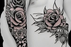 flowers right below inner elbow tattoo idea