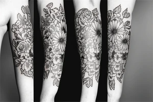 flowers right below inner elbow tattoo idea