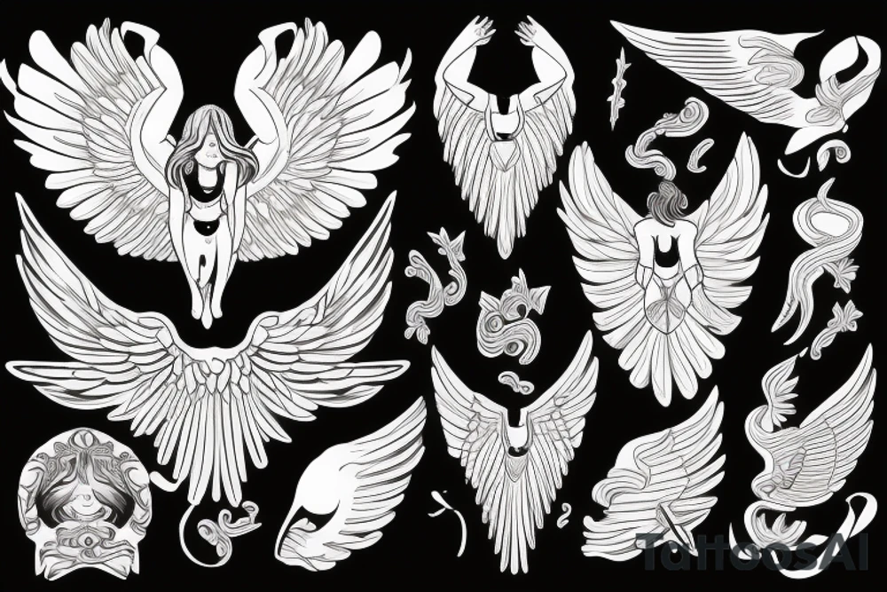 a greek godess with wings tattoo idea