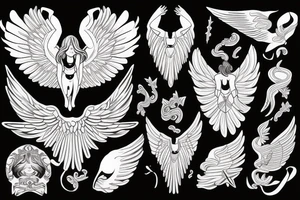 a greek godess with wings tattoo idea
