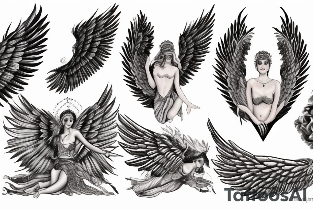 a greek godess with wings tattoo idea