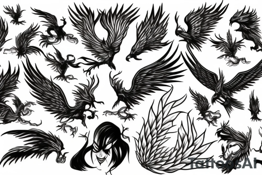 phoenix burning tattoo idea