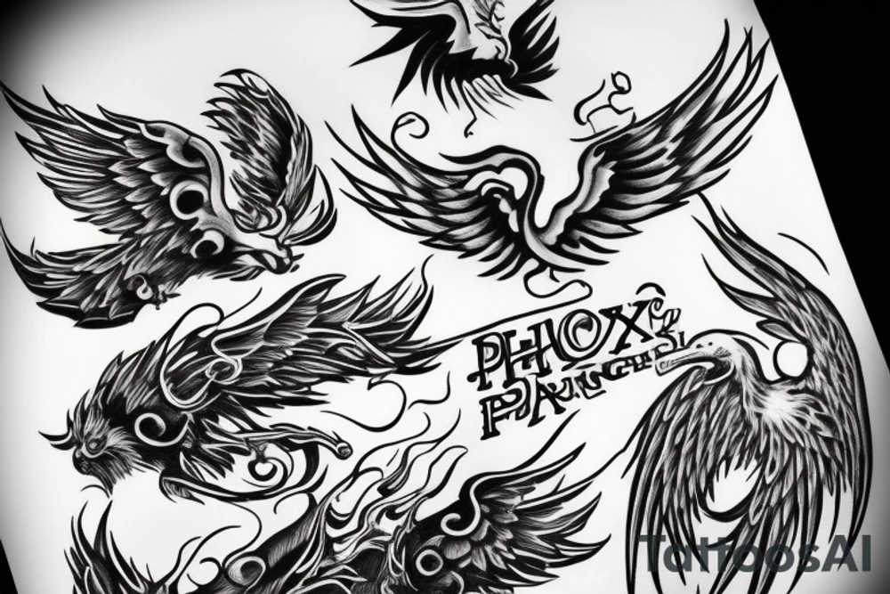 phoenix burning tattoo idea