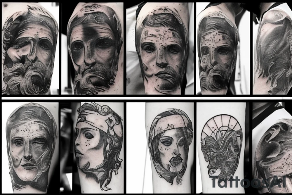 Greek God Decaying tattoo idea