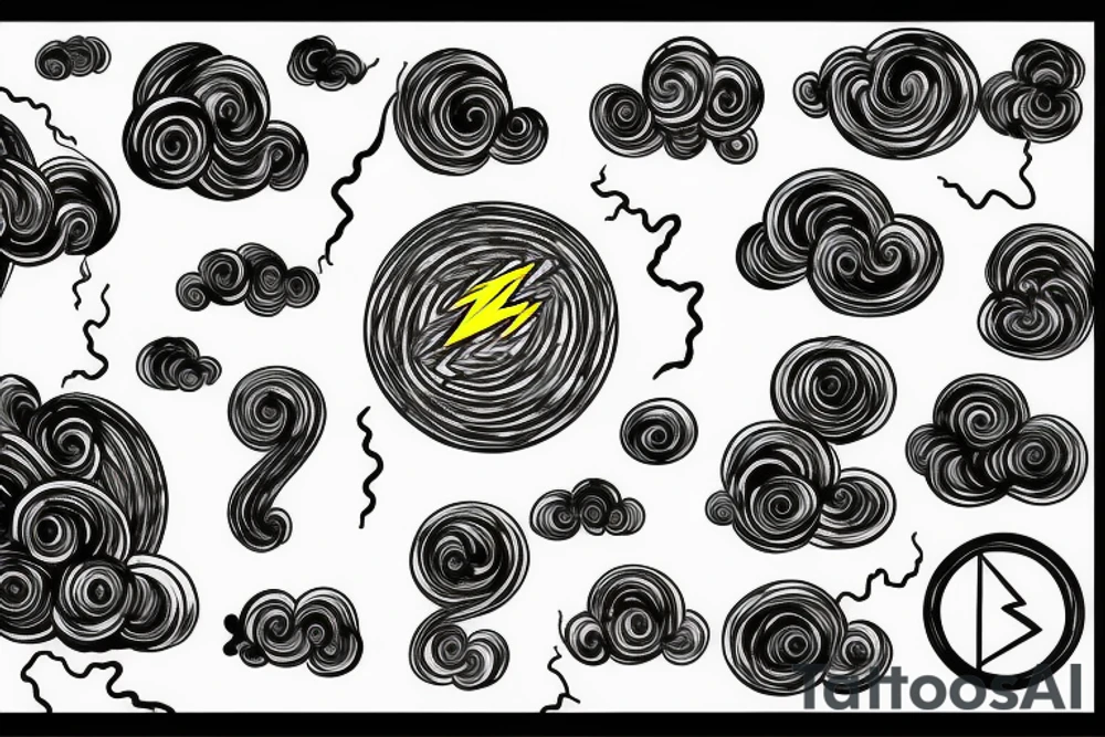 Storm cloud with lightning tattoo idea