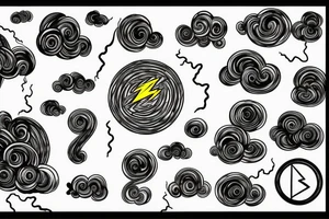 Storm cloud with lightning tattoo idea