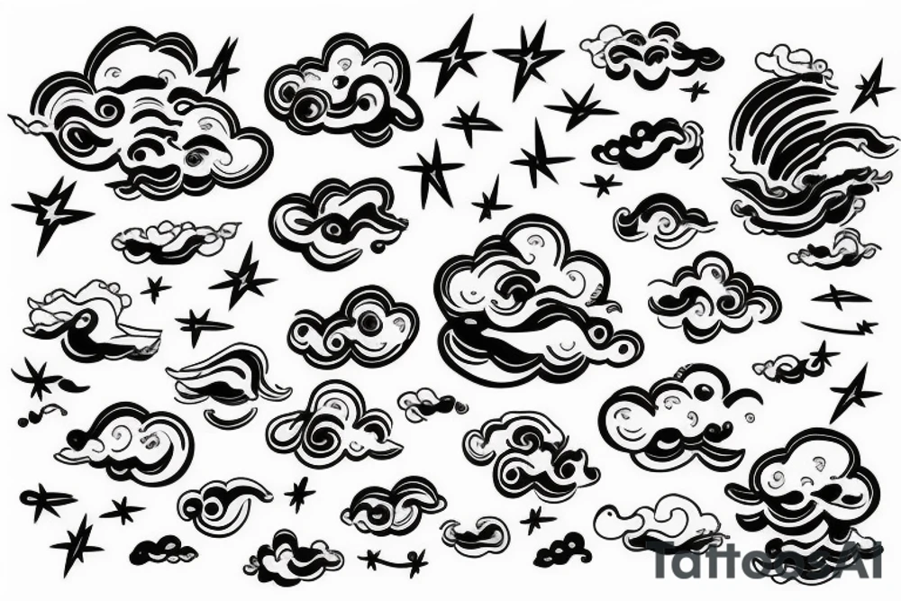 Storm cloud with lightning tattoo idea
