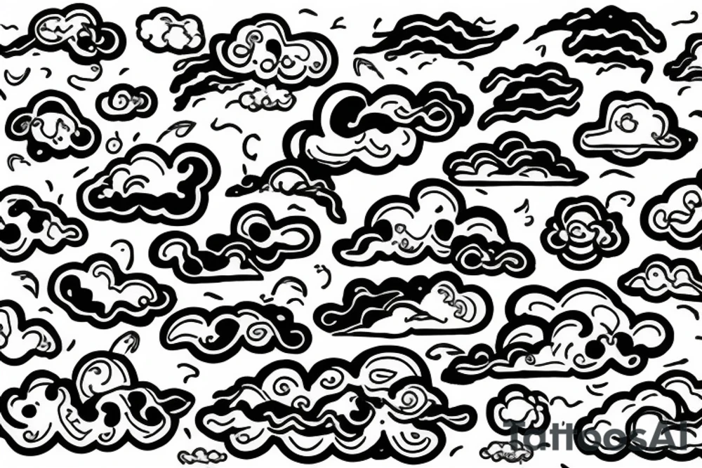 Storm cloud with lightning tattoo idea