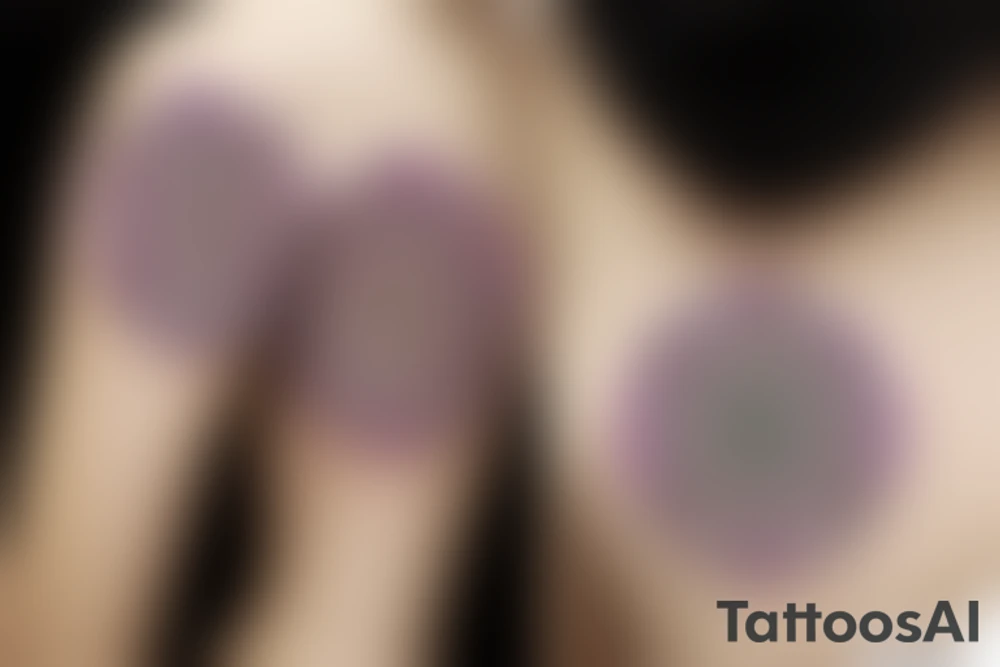 color Women portrait with sacred geometry background tattoo idea