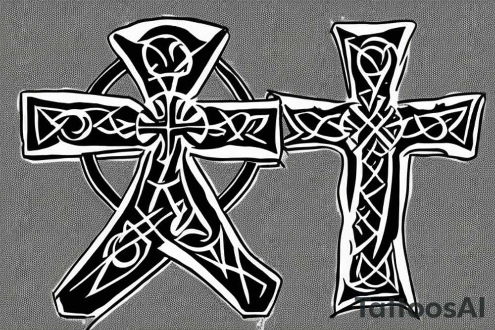 armor plate designed around a cross on my should tattoo idea