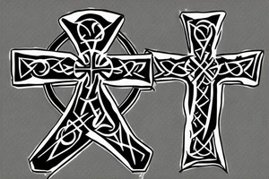 armor plate designed around a cross on my should tattoo idea