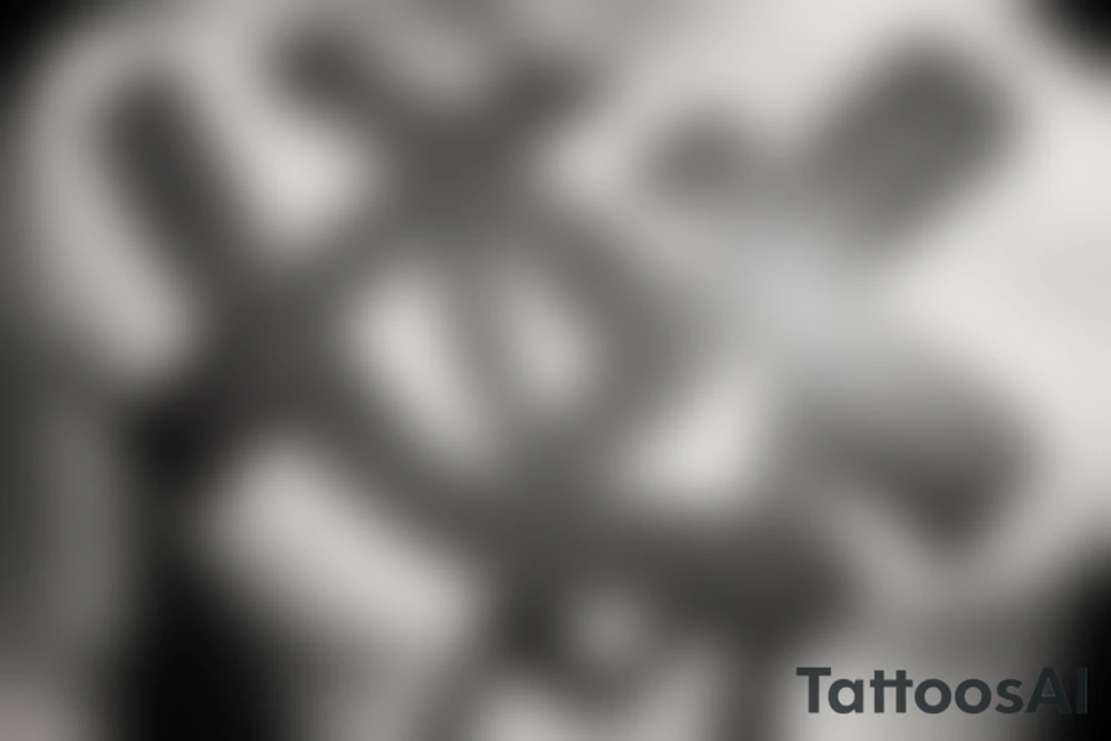 a shoulder piece designed to accentuate a cross already in place tattoo idea